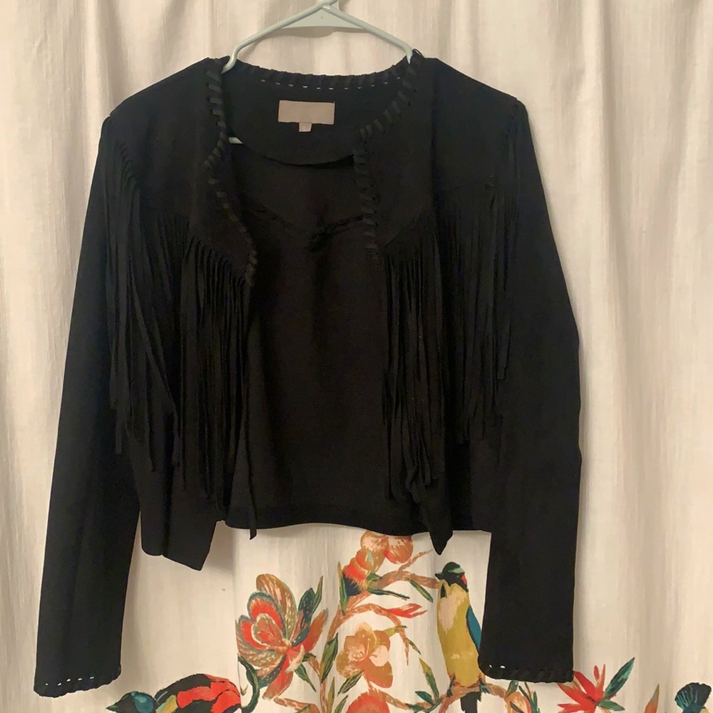 Black Suede Fringe Jacket